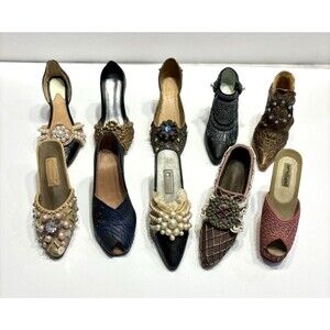 Ladies Shoes Resin Shoe Lot Of 10 Pumps Heels Fashion Collectables Victorian